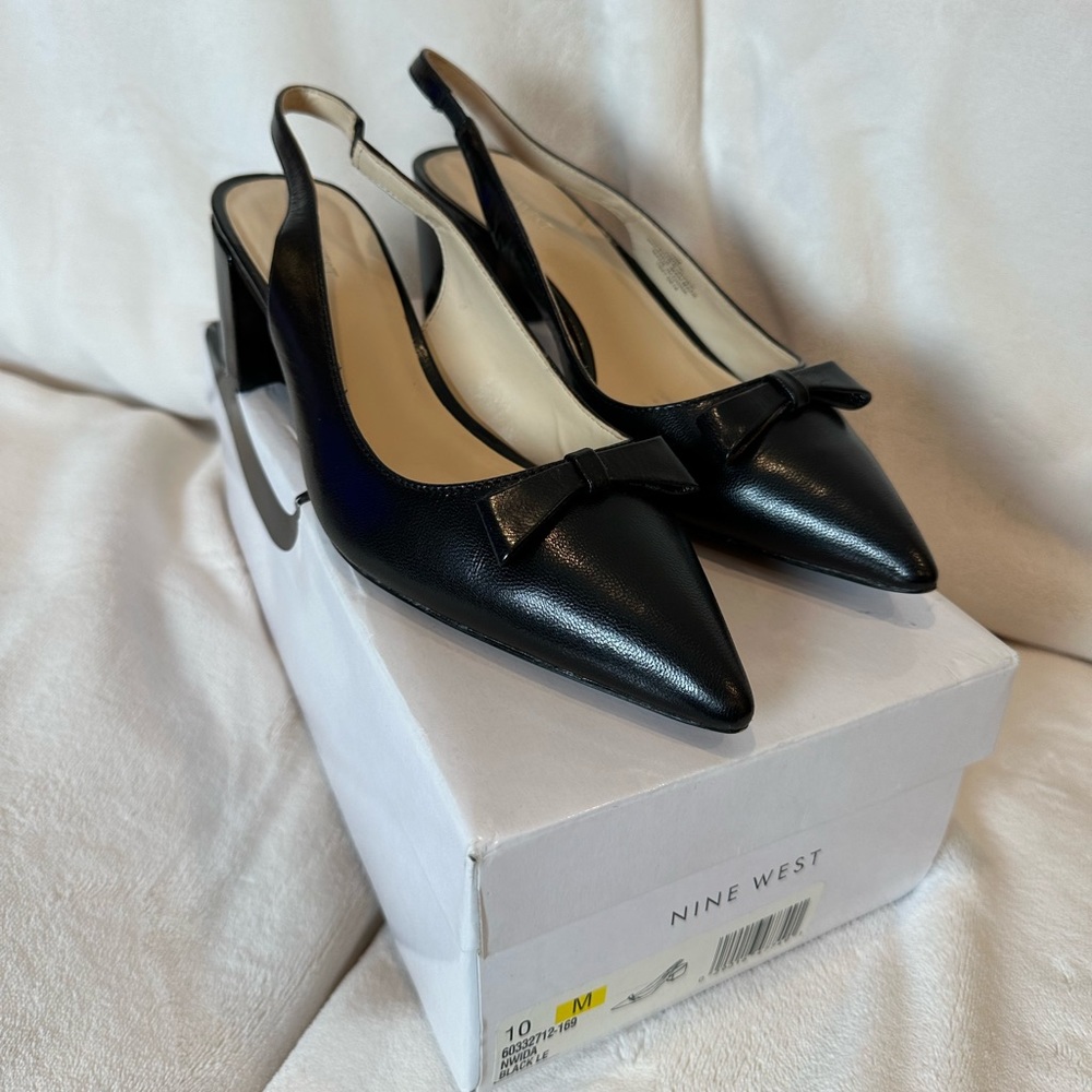 Nine West NWIDA Black Leather Sz 10
